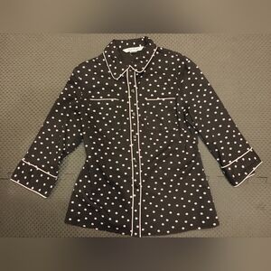 Mac & Jac Black Shirt with Pink Polka Dots